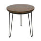 MAYO ROUND MANGO WOOD LAMP/SIDE TABLE IN A RUSTIC FINISH - MyChocolateWood