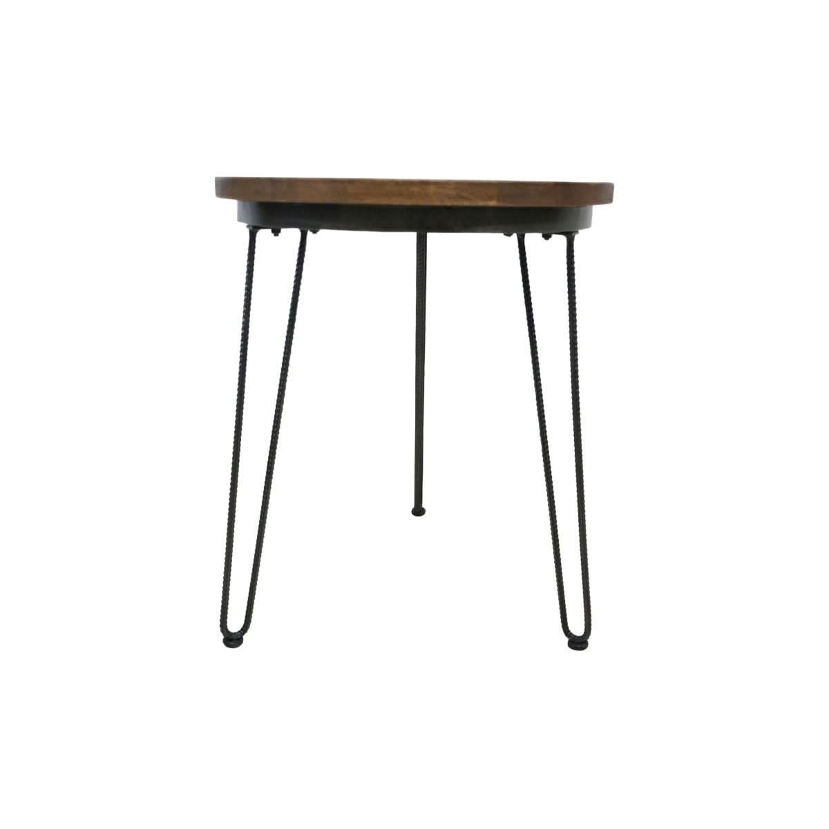 MAYO ROUND MANGO WOOD LAMP/SIDE TABLE IN A RUSTIC FINISH - MyChocolateWood
