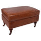 MEDITERRANEAN AGED LEATHER OTTOMAN IN ORIGINAL AGED LEATHER - MyChocolateWood