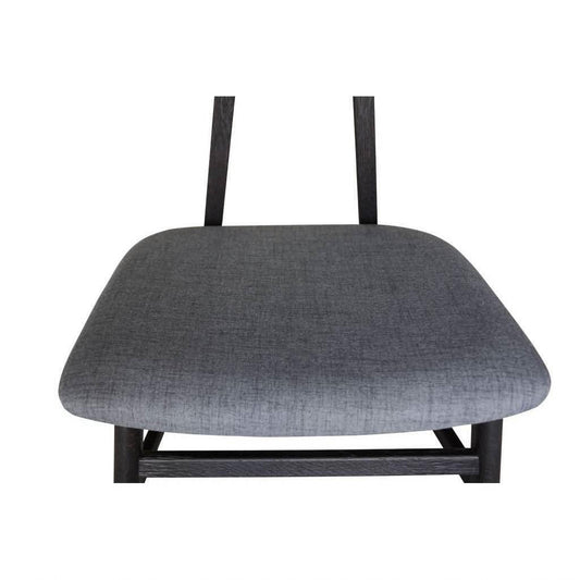 Medrano oak dining chair with fabric seat in sandblasted black, 49x50.6x80cm, by MyChocolateWood