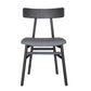 Medrano Oak dining chair with fabric seat in sandblasted black finish, dimensions 49x50.6x80cm, by MyChocolateWood