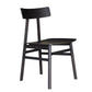 MEDRANO OAK DINING CHAIR TIMBER SEAT SANDBLASTED BLACK 49X50.6X80CM - MyChocolateWood