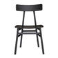 MEDRANO OAK DINING CHAIR TIMBER SEAT SANDBLASTED BLACK 49X50.6X80CM - MyChocolateWood