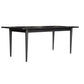 Sandblasted black Medrano oak dining table by MyChocolateWood, 180cm long, showcasing a modern, textured wood surface.