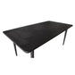 Sandblasted black oak dining table by MyChocolateWood, 180cm length, showcasing smooth finish and sturdy wooden construction.