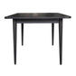 Sandblasted black oak Medrano dining table by MyChocolateWood, 180cm long, showcasing sleek modern design and textured surface.