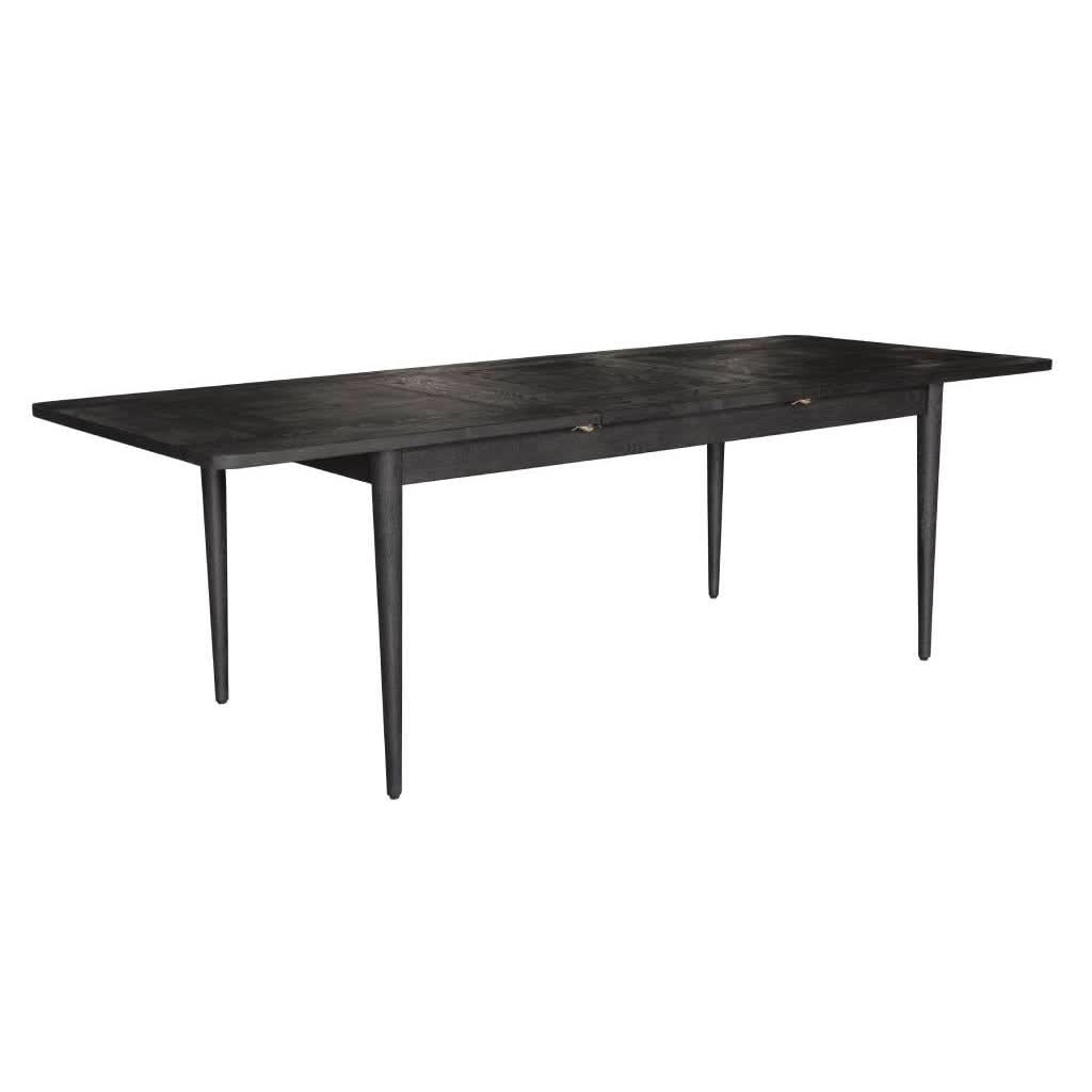 Medrano Oak Sandblasted Black Extension Dining Table by MyChocolateWood, 170/230cm with sleek modern design