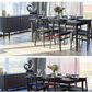 Medrano Oak Sandblasted Black Dining Table by MyChocolateWood, 180cm, extension table with black finish and modern design