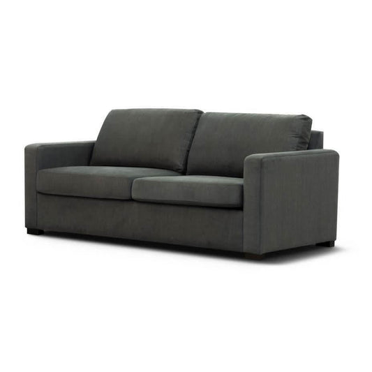 MELINDA FABRIC PULLOUT SOFA BED WITH MEMORY FOAM QUEEN MATTRESS IN CHARCOAL