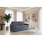 Melinda Fabric Pullout Sofa Bed in Ink - Chocolate Wood