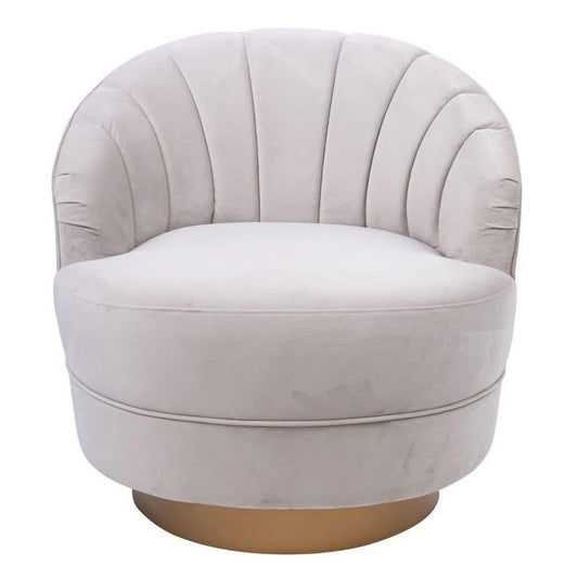 MELISSA FABRIC SWIVEL ARMCHAIR IN PEARL