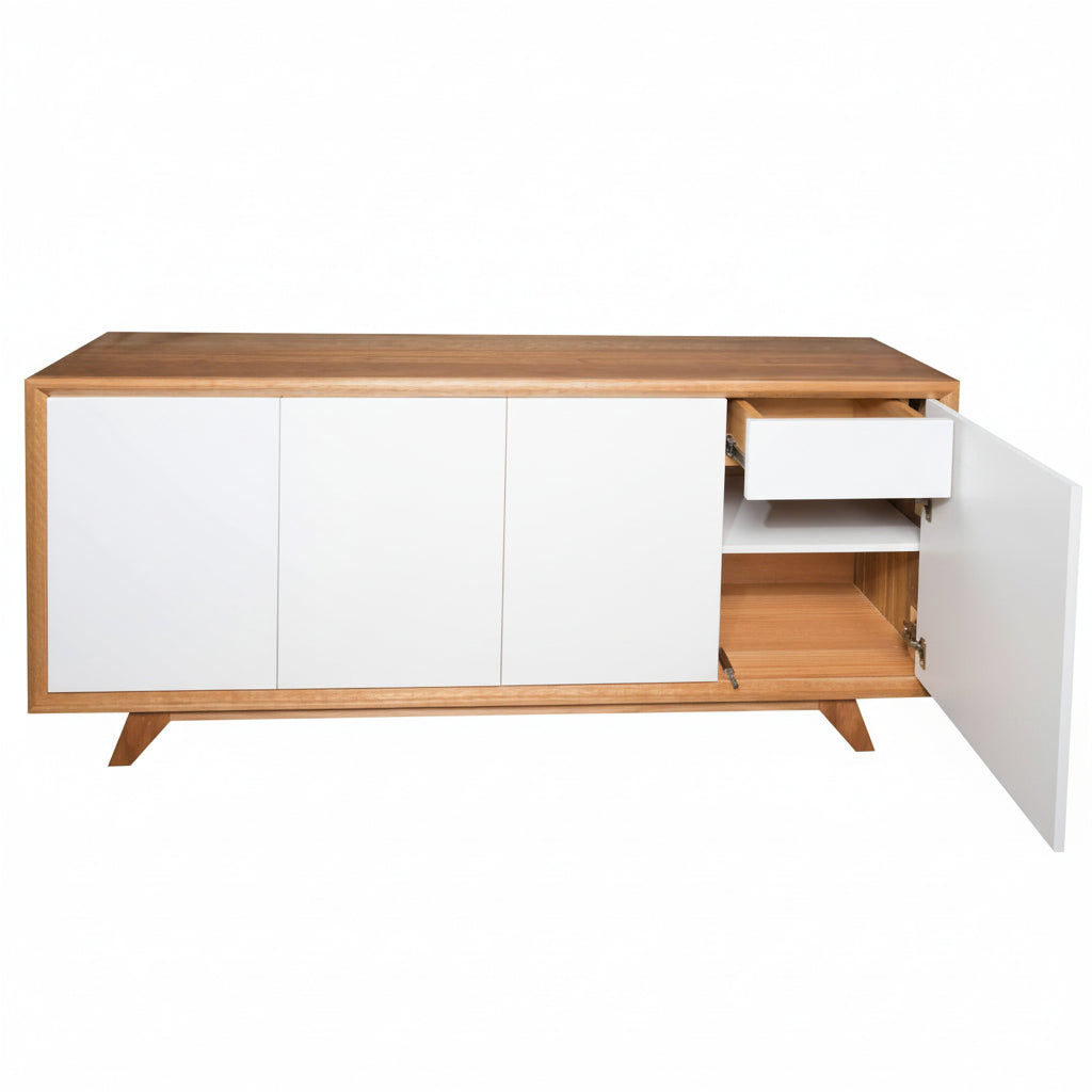 MELLISA BUFFET/SIDEBOARD IN TASSIE OAK WITH 4 POLYURETHANE DOORS - AUSTRALIAN CUSTOM MADE - MyChocolateWood