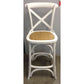 MELROSE CROSS BACK BAR STOOL WITH RATTAN SEAT IN WHITE - 65CM SEAT HEIGHT - MyChocolateWood