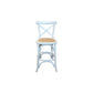 MELROSE CROSS BACK BAR STOOL WITH RATTAN SEAT IN WHITE - 65CM SEAT HEIGHT - MyChocolateWood