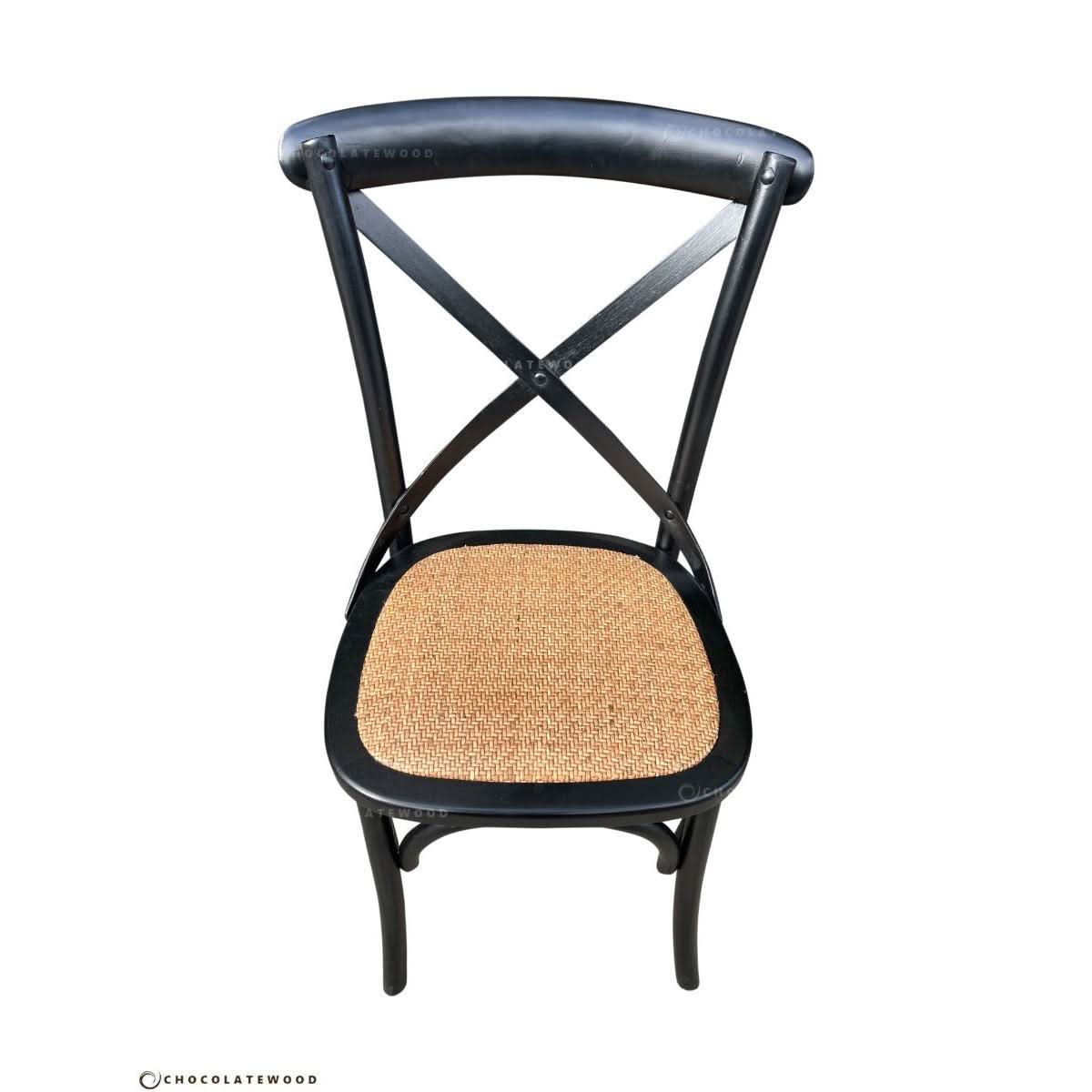 MELROSE DINING CHAIR IN ELM WOOD WITH A SOLID BLACK FINISH - MyChocolateWood