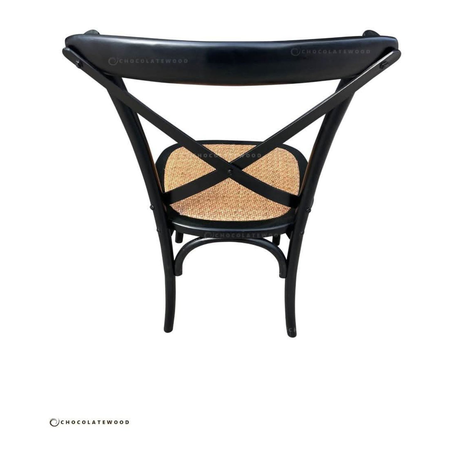 Melrose Elm Wood Dining Chair in Black - Chocolate Wood