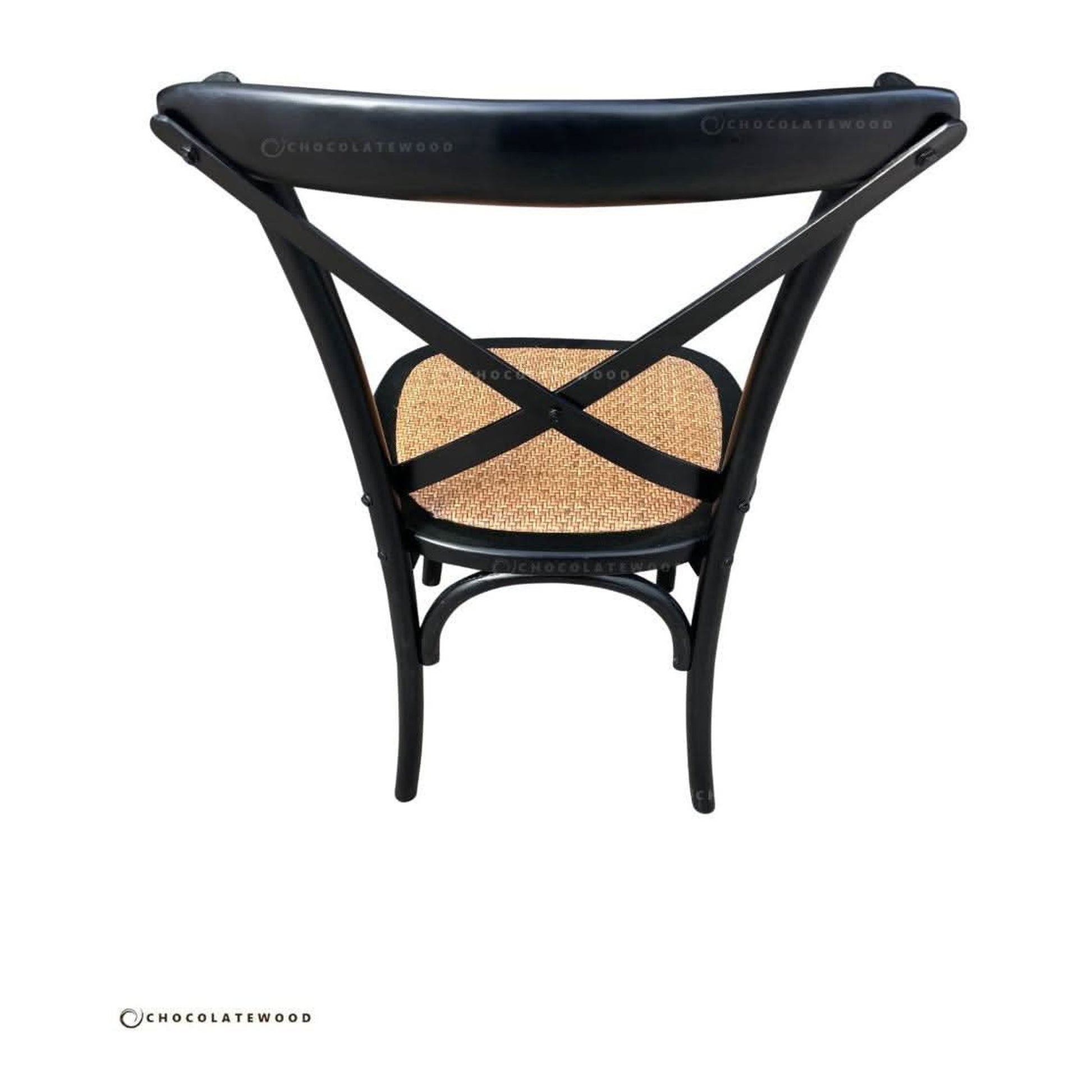 Melrose Elm Wood Dining Chair in Black - Chocolate Wood