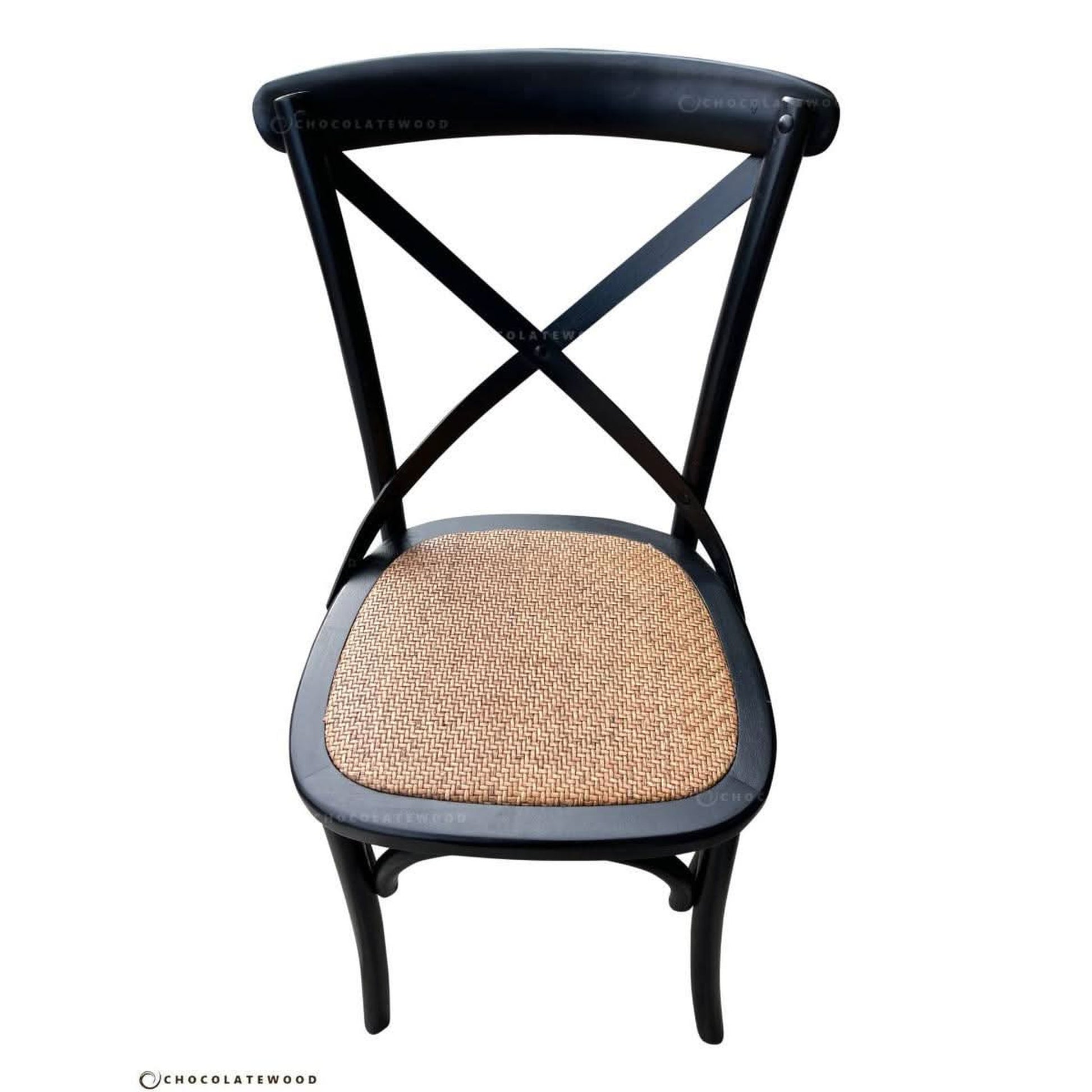 Melrose Elm Wood Dining Chair in Black - Chocolate Wood