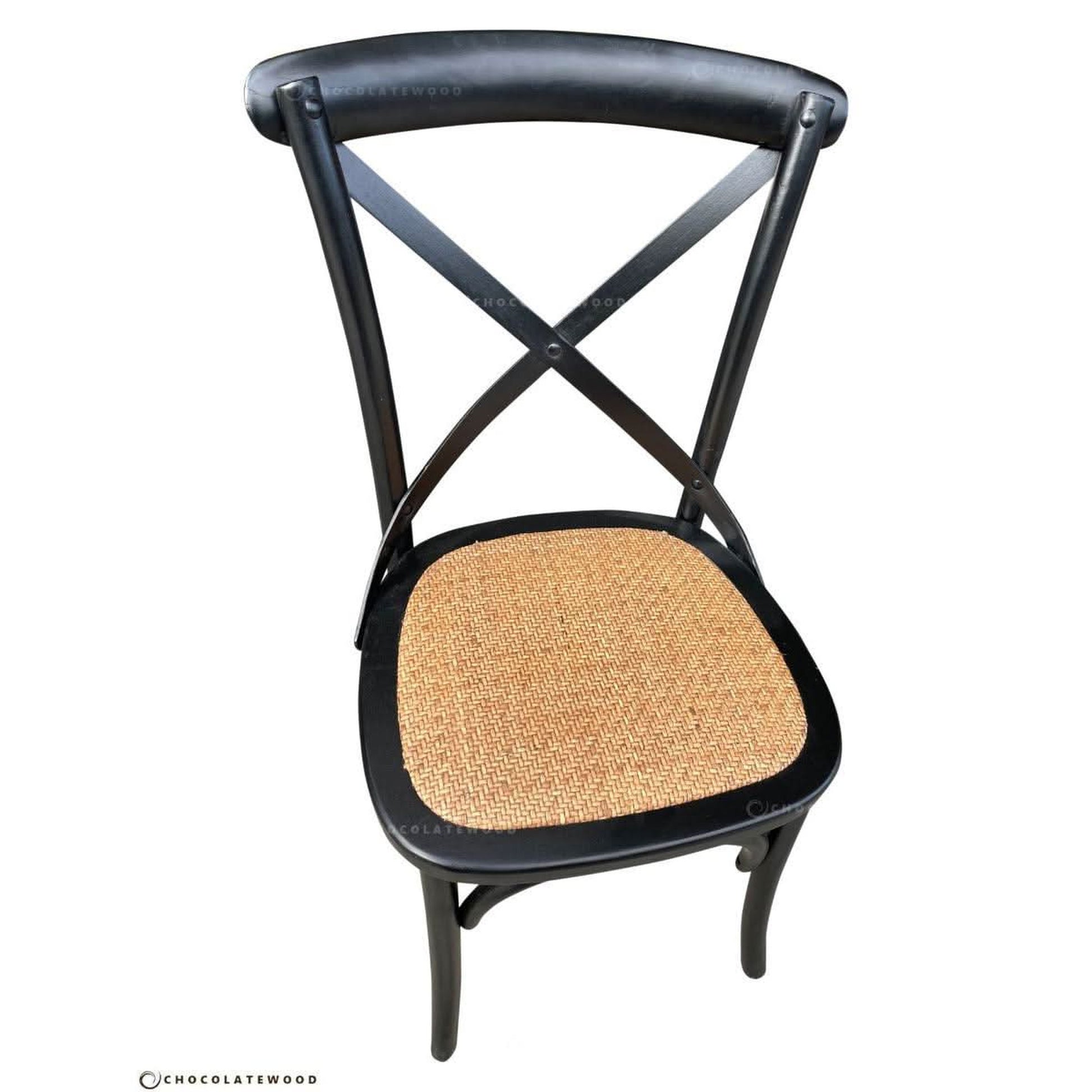 Melrose Elm Wood Dining Chair in Black - Chocolate Wood