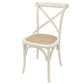 Fitan Solid Oak Round Dining Table 120cm & 4 Melrose Cross Back Chairs in White - Chocolate Wood