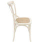 Melrose Elm Wood Dining Chair in White - Chocolate Wood