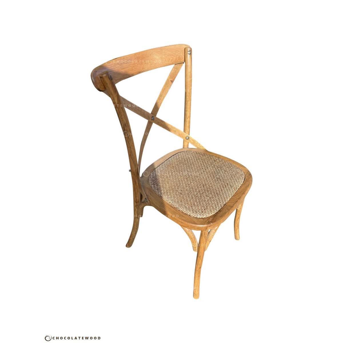 FITAN SOLID OAK SQUARE DINING TABLE (90 X 90) NATURAL + 4 MELROSE SOLID OAK CROSSBACK CHAIRS NATURAL - MyChocolateWood
