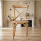 FITAN SOLID OAK SQUARE DINING TABLE (90 X 90) NATURAL + 4 MELROSE SOLID OAK CROSSBACK CHAIRS NATURAL - MyChocolateWood