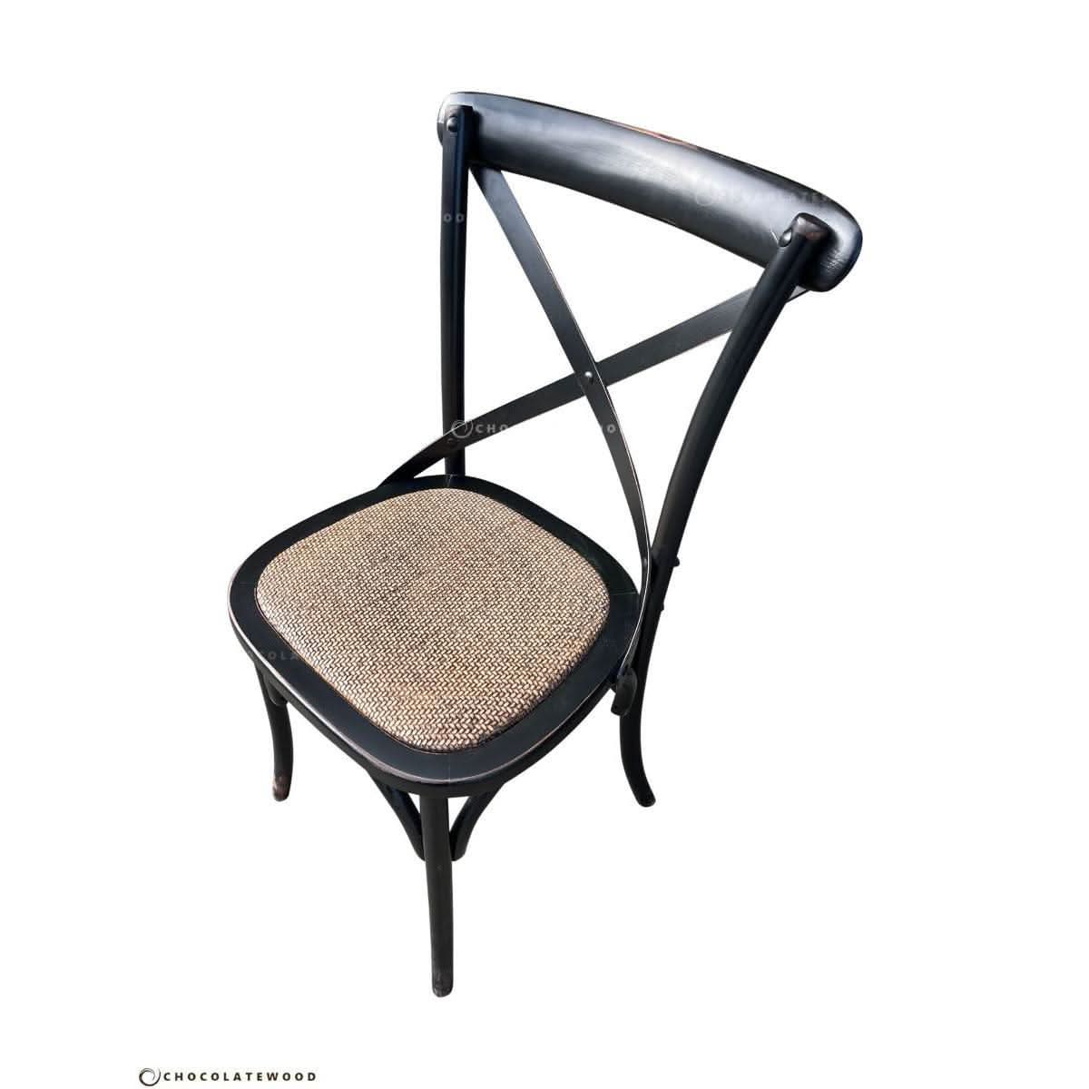 Melrose Solid Oak Crossback Chair in Black