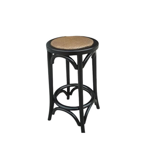 MELROSE OAK BAR STOOL IN BLACK 65CM HIGH - MyChocolateWood