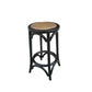Melrose Solid Oak Bar Stool 65cm in Black - Chocolate Wood