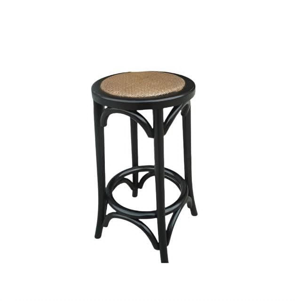 Melrose Solid Oak Bar Stool 65cm in Black - Chocolate Wood