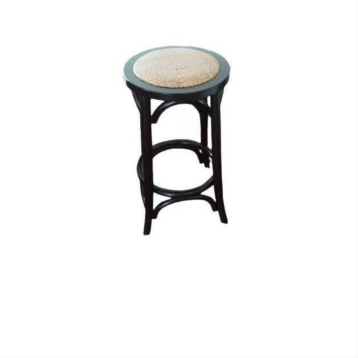 Melrose Solid Oak Bar Stool 65cm in Black - Chocolate Wood