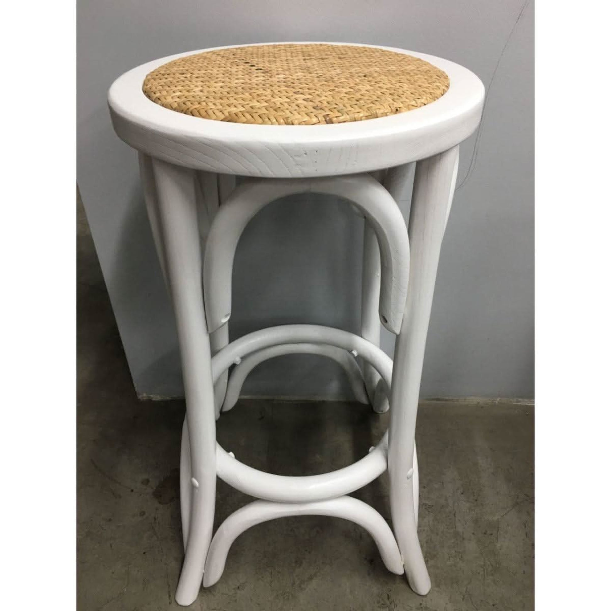 Melrose Solid Oak Bar Stool 65cm in White - Chocolate Wood