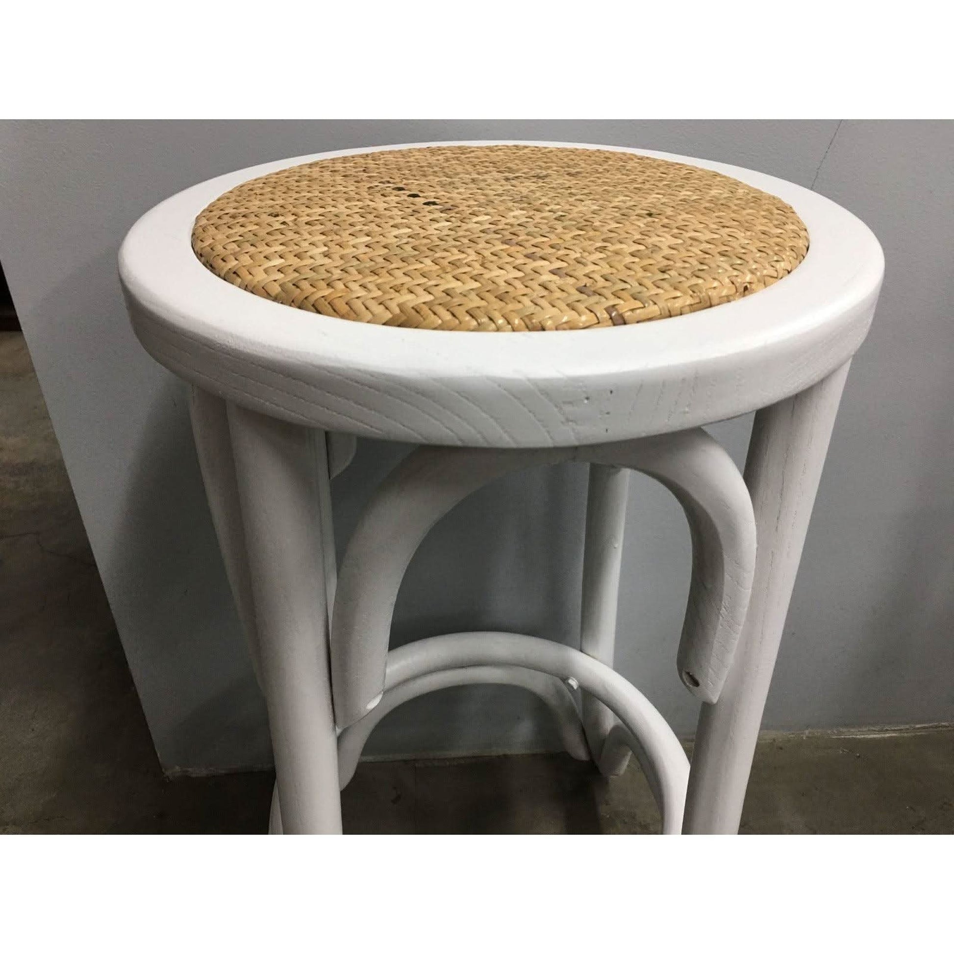 Melrose Solid Oak Bar Stool 65cm in White - Chocolate Wood