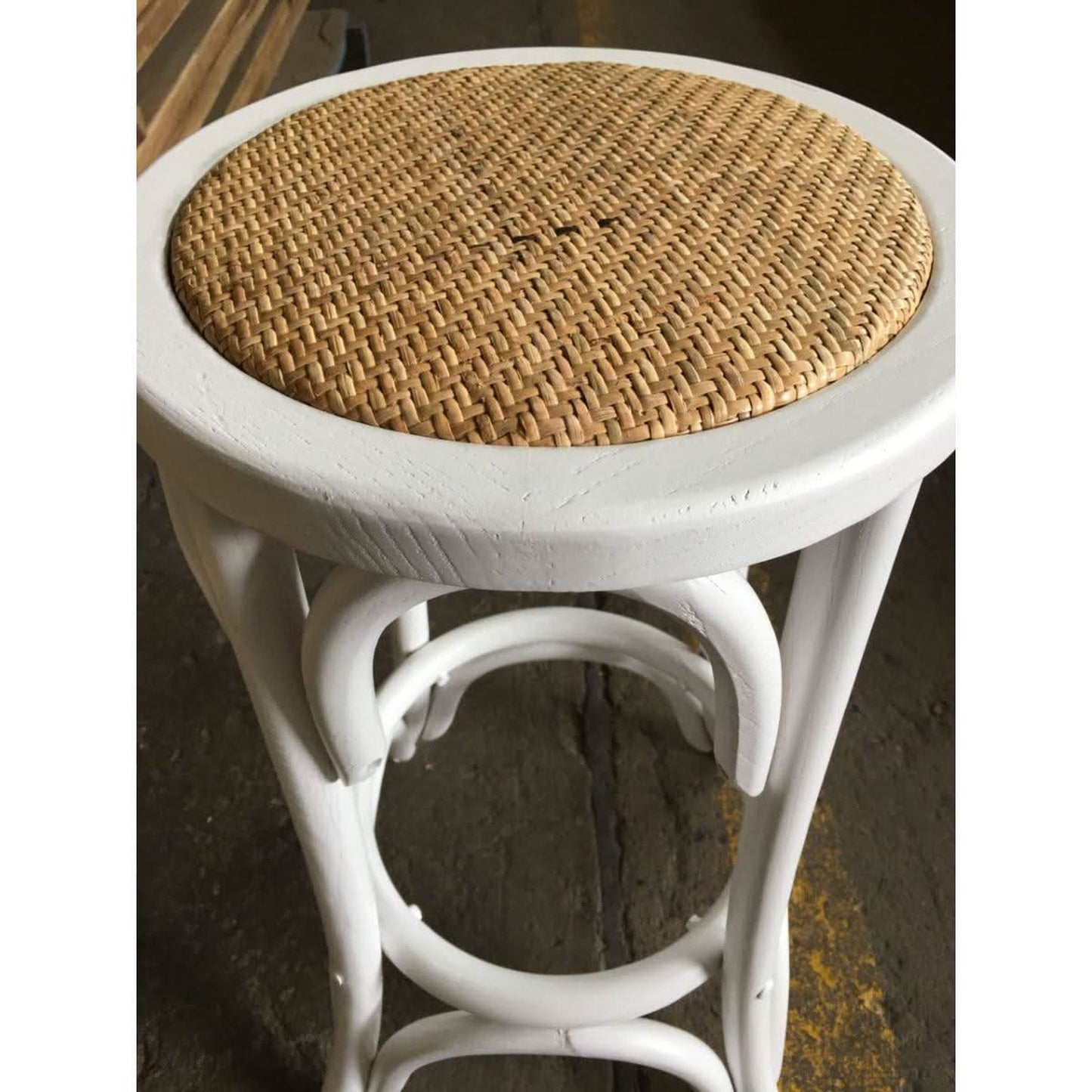 Melrose Solid Oak Bar Stool 65cm in White - Chocolate Wood