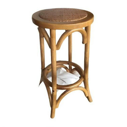 MELROSE SOLID OAK BAR STOOL IN NATURAL 65CM HIGH