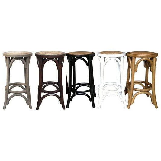MELROSE SOLID OAK BAR STOOL IN WALNUT 65CM HIGH - MyChocolateWood