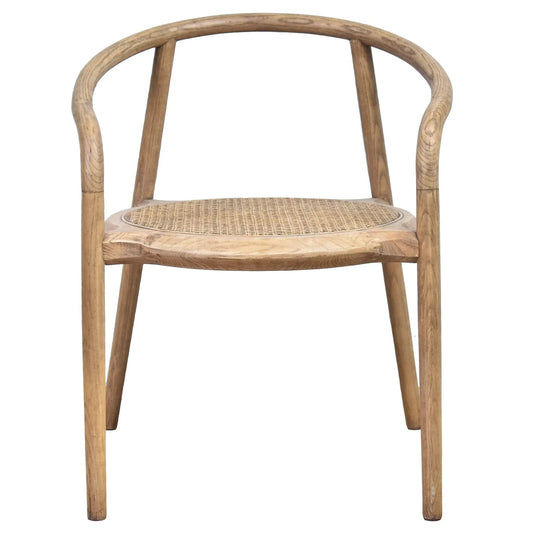 MERSEY SOLID OAK DINING CHAIR W/RATTAN SEAT NATURAL