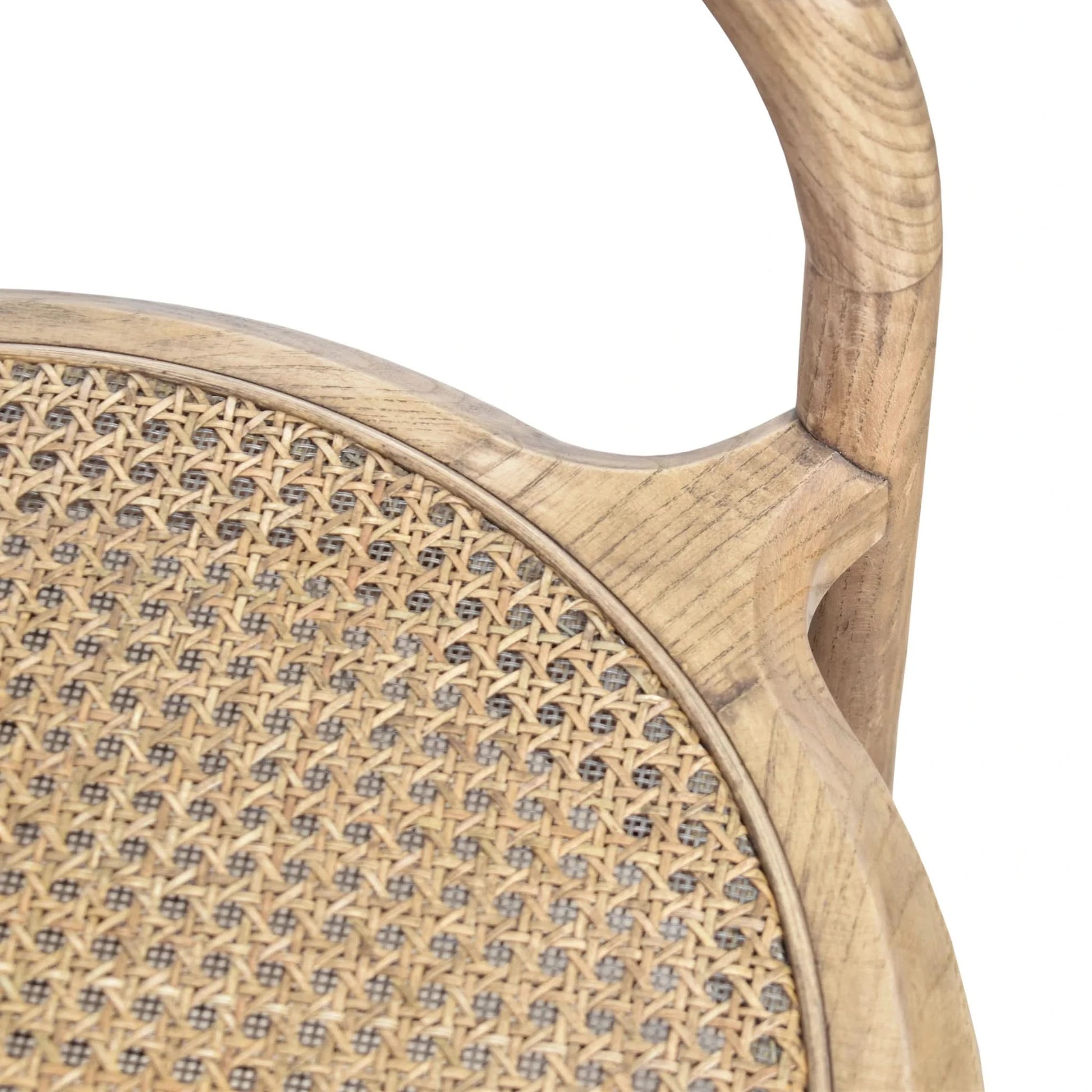 MERSEY SOLID OAK DINING CHAIR W/RATTAN SEAT NATURAL - MyChocolateWood