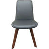 MILA TOP GRAIN LEATHER SWIVEL DINING CHAIR IN GREY/BLACKWOOD - MyChocolateWood