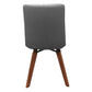 MILA TOP GRAIN LEATHER SWIVEL DINING CHAIR IN GREY/BLACKWOOD - MyChocolateWood