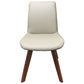 Mila Top Grain Leather Swivel Dining Chair in Mocha - Chocolate Wood