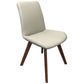Mila Top Grain Leather Swivel Dining Chair in Mocha - Chocolate Wood