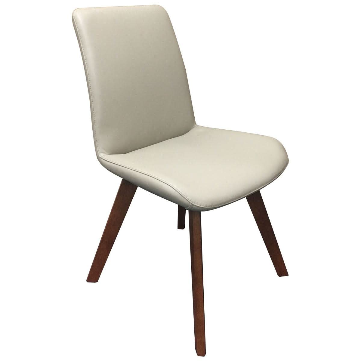 Mila Top Grain Leather Swivel Dining Chair in Mocha - Chocolate Wood