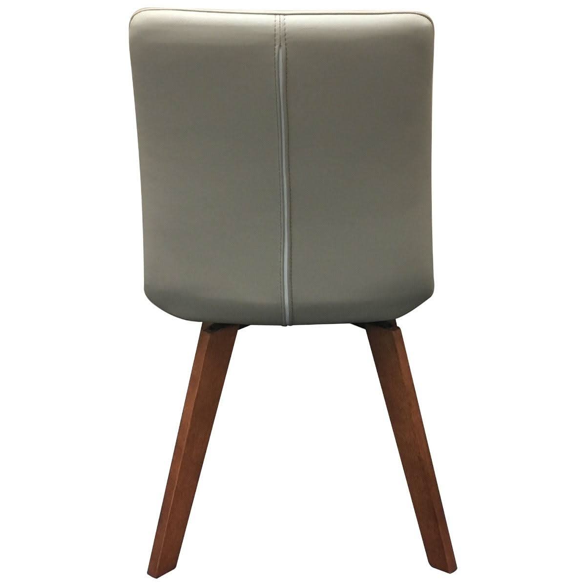 Mila Top Grain Leather Swivel Dining Chair in Mocha - Chocolate Wood