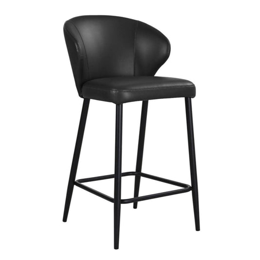 MILANO PU LEATHER BAR STOOL IN BLACK - MyChocolateWood