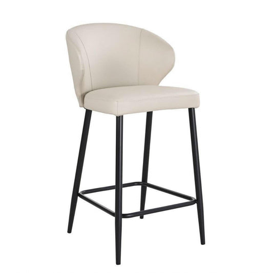 Milano PU Leather Bar Stool in Wheat - Chocolate Wood