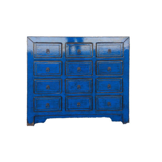 MINGZU H18 CHINESE ANTIQUE RECYCLED  PINE TIMBER BUFFET/DRESSER 12 DRAWERS 90CM - MyChocolateWood