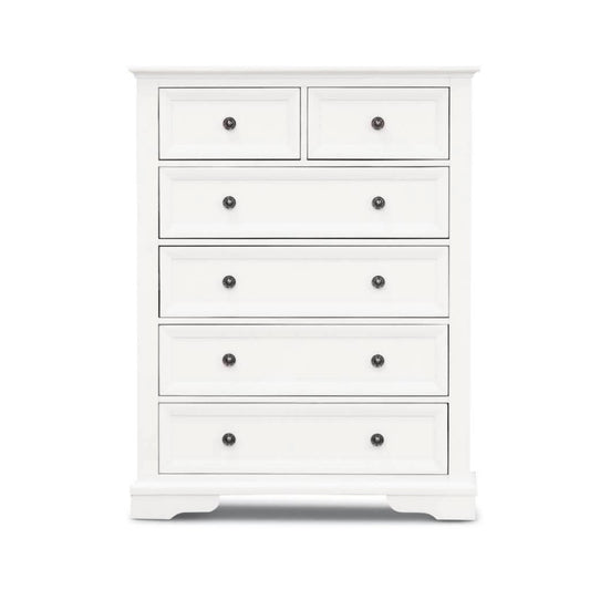 MIRIBELLE ACACIA WOOD 6-DRAWER TALLBOY/ 6 DRAWER CHEST OF DRAWERS - MyChocolateWood