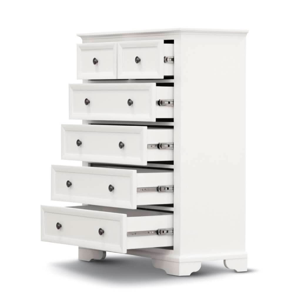MIRIBELLE ACACIA WOOD KING SIZE BED + TALLBOY + 2 X BEDSIDE TABLES PACKAGE DEAL - MyChocolateWood